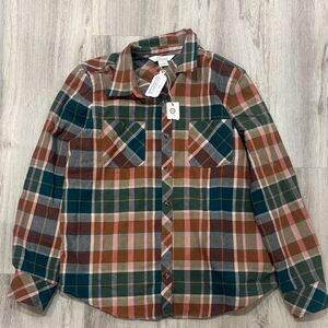 Natural Reflections Multicolor Plaid Button Down Shirt WOMEN MEDIUM NWT